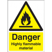 Danger Highly Flammable Material Hazard Sign