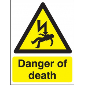 Danger Of Death Polycarbonate Hazard Warning Sign