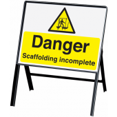 Danger Scaffolding Incomplete Stanchion Warning Signs