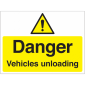 Danger Vehicles Unloading Rigid Polypropylene Signs