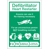 Defibrillator User Guide Heart Restarter Signs