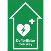 First Aid Anti Slip Floor Sign Defibrillator This Way Floor Sign