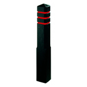 Diamond Top Black and Red Reflcetive Traffic Post