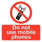Do Not Use Mobile Phones Prohibition Label Pack