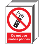 Do Not Use Mobile Phones Signs Pack Of 6
