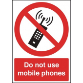 Do Not Use Mobile Phones Sign