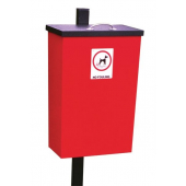 Dog Waste Bin With Lift Up Lid Colour Red
