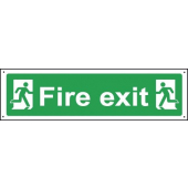 Double Direction Fire Exit Vandal Resistant Sign