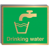 Drinking Water Signs In Polished Brass Material