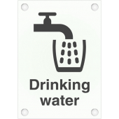 Drinking Water Sign In Stylish Frosted Acrylic