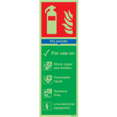 Dry Powder Fire Extinguisher Use Xtra-Glo Signs