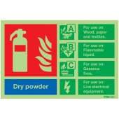 Dry Powder Fire Extinguisher Xtra-Glo Sign