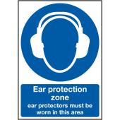 Ear Protection Zone Use Ear Protectors Sign