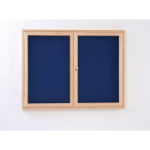 Eco Wooden Lockable Interior Notice Boards With Blue Fabric