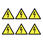 Beware Electricity Symbol Sheet of Vinyl Labels