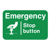 Emergency Stop Button Destructible Safety Labels