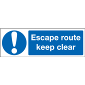 Escape Route Keep Clear Sign