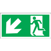 Exit And Arrow Down Left Sign