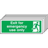 Exit For Emergency Use Only 6 Pack Sign