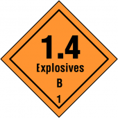 Explosives 1.4 B 1 Hazard Warning Diamonds