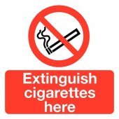 Extinguish Cigarettes Here Safety Label Pack