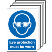 Eye Protection Must Be Worn 6 Pack Signs