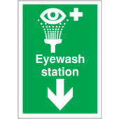 Eyewash Station Arrow Down Sign
