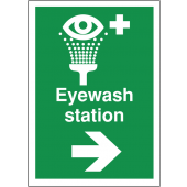 Eyewash Station Arrow Right Sign