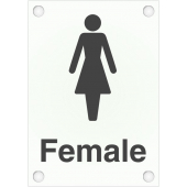 Female Toilet Sign In Stylish Frosted Acrylic