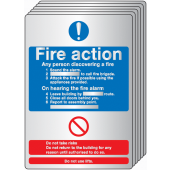 Fire Action Silver Looking Effect 6-Pack Signs