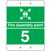 Fire Assembly Point Number 5 Post Mountable Sign