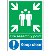 Fire Assembly Point Keep Clear Outdoor Aluminium Sign