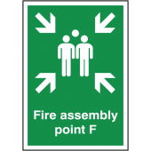 Fire Assembly Point With Letter F Signs