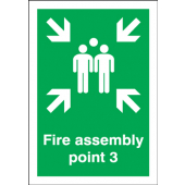 Fire Assembly Point With Number 3 Signs