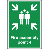 Fire Assembly Point With Number 4 Signs