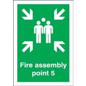 Fire Assembly Point With Number 5 Signs