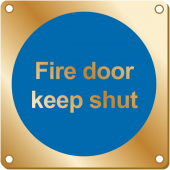 Fire Door Keep Shut Brass Sign