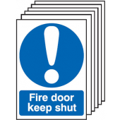 Fire Door Keep Shut Pack Of Six Signs
