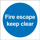 Fire Escape Keep Clear Polycarbonate Sign
