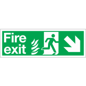 Fire Exit Arrow Down Right NHS Sign