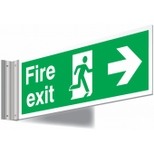Fire Exit Running Man And Arrow Right Corridor Sign