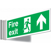 Fire Exit Running Man And Arrow Up Corridor Sign