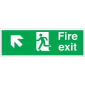 Fire Exit Arrow Up Left Tactile And Braille Signs