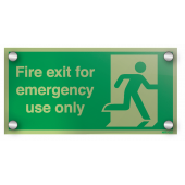 Fire Exit For Emergency Use Only Nite-Glo Acrylic Sign