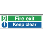 Fire Exit Keep Clear Aluminium Signs