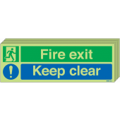 Fire Exit Keep Clear Pack Of 6 Photo-luminescent Signs