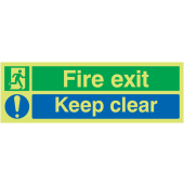 Fire Exit Keep Clear Xtra-Glo Aluminium Sign