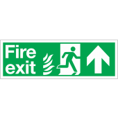 Fire Exit Man Arrow Up NHS Sign
