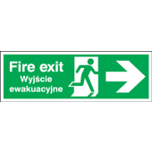 Fire Exit Polish Arrow Right Sign