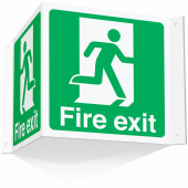 Fire Exit Running Man Projecting 3D Sign